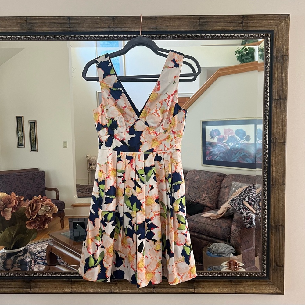 Pleated J Crew floral dress